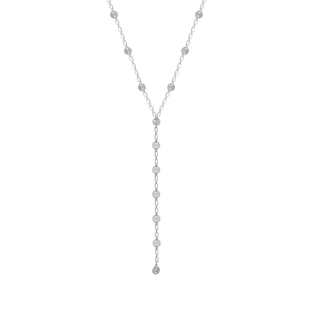 925 Sterling Silver Rhodium-plated Polished 2-Bead Y-Necklace 15.5 w/ 2 Extender 925 Sterling Silver Rhodium-plated Polished 2-Bead Y-Necklace 15.5 w/ 2 Extender
